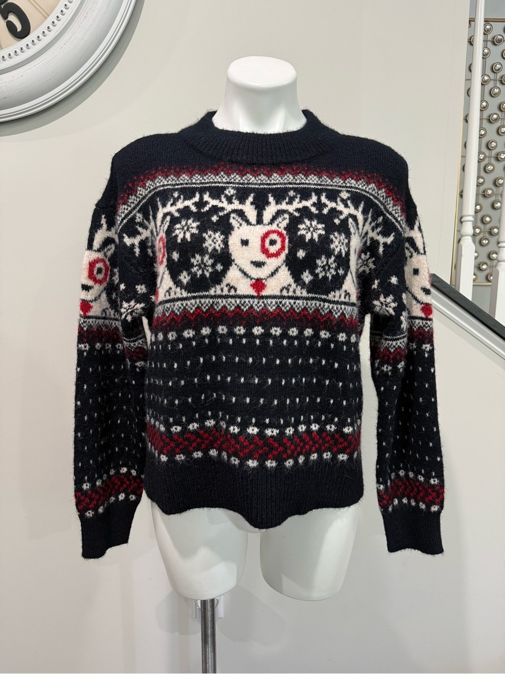New Universal Thread Ugly Christmas Bullseye dog holiday sweater women’s medium